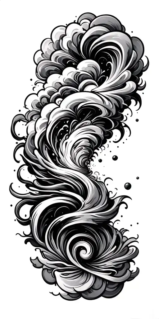 spiral, swirl, clouds, space, time tattoo design idea
