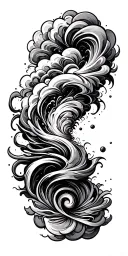 spiral, swirl, clouds, space, time tattoo design idea