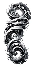 spiral, swirl, clouds, space, time tattoo design idea