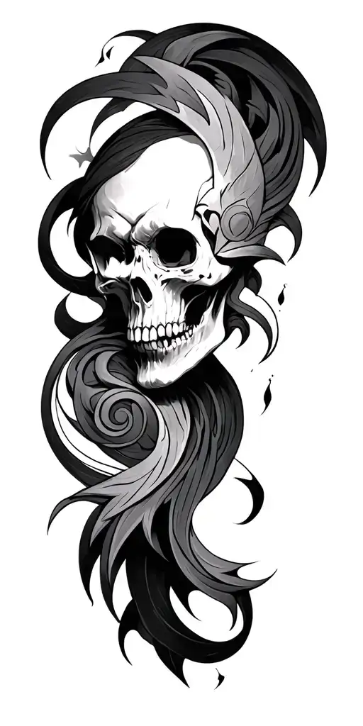gothic style tattoo design combining dark fantasy and neo-tribal elements tattoo design idea