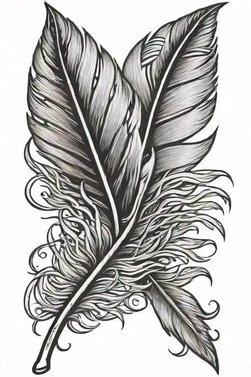 turkey feather tattoo design idea