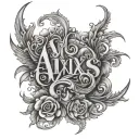 Alexis amd Terence name design tattoo design idea