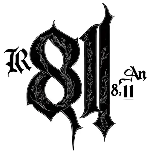 "Roman 8:11" text tattoo design idea
