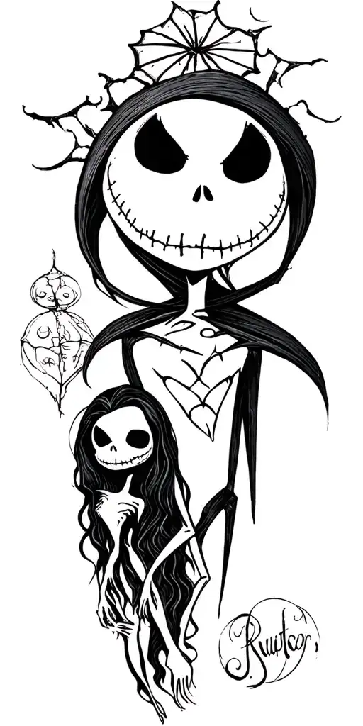 nightmare before christmas characters tattoo design idea