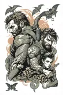 Metal Gear Solid Venom Snake and Quiet tattoo design idea