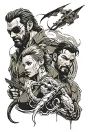 Metal Gear Solid Venom Snake and Quiet tattoo design idea