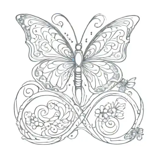 butterfly infinity symbol tattoo design idea