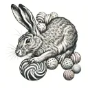 hare and candy tattoo design idea