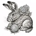 hare and candy tattoo design idea