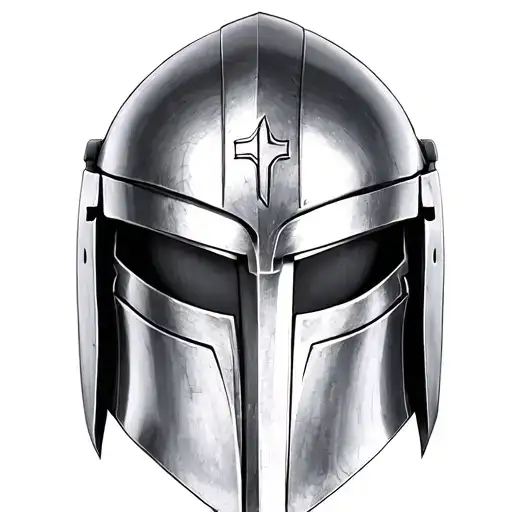 A realistic spartan helmet with a Majin symbol on the forehead. The helmet is surrounded by vegeta’s aura tattoo design idea