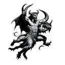 god fighting devil tattoo design idea