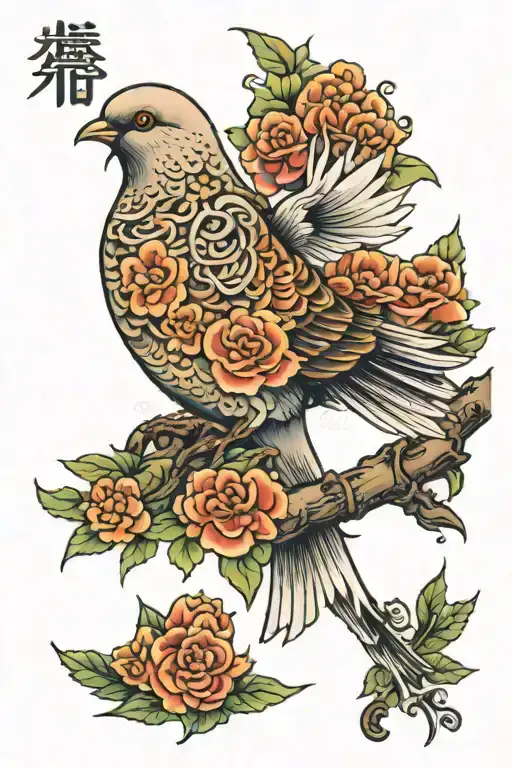 dove and Grenade tattoo design idea