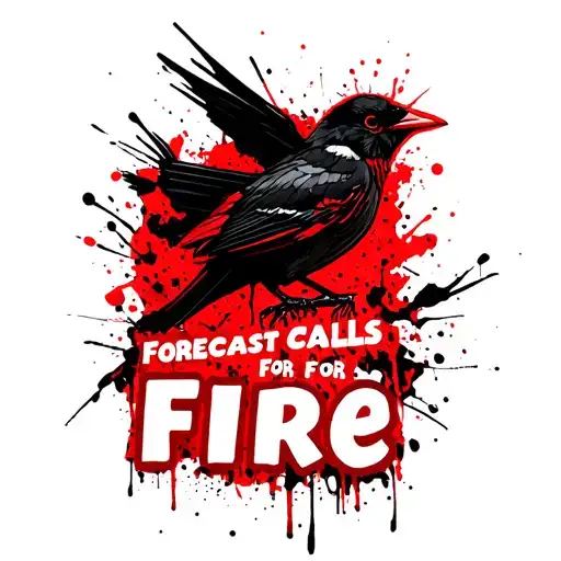 "Forecast calls for fire, " Bayside bird logo incorporated tattoo design idea