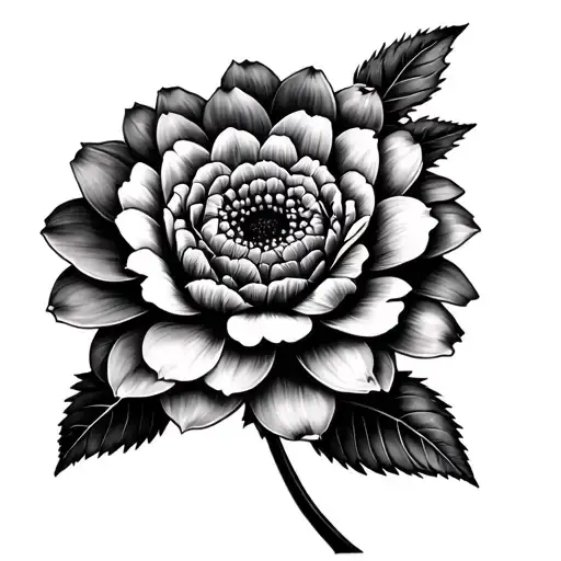 sunset black dahlia flower tattoo design idea