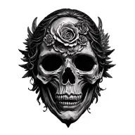 Mowers and angels Face A Face with death decor with tomb for the mower and decor angelique for the angel coast tattoo design idea