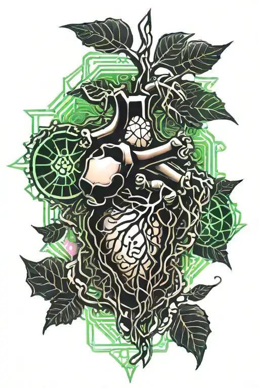 poison tree and a broken heart tattoo design idea