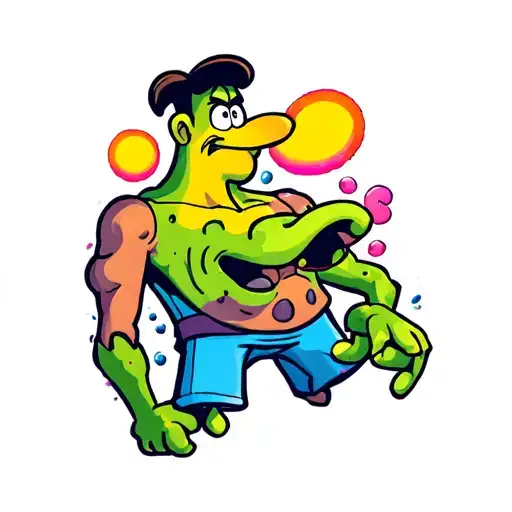 Fred Flintstone stoner psychedelics tattoo design idea