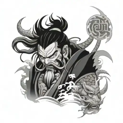 raijin and fujin god tattoo design idea