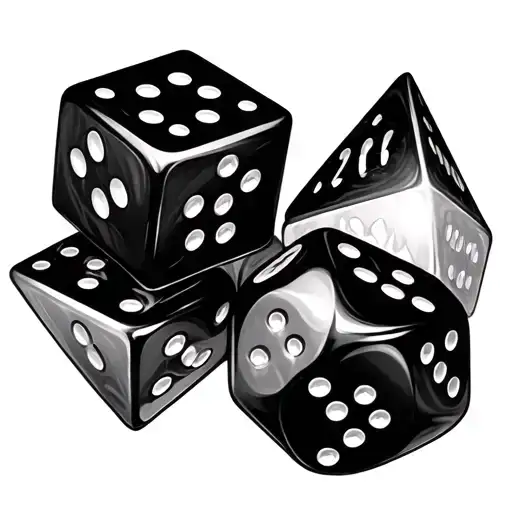flatline and 20 sided dice tattoo design idea