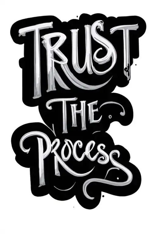 Trust the Process lettering tattoo design idea