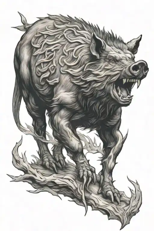 Boar tattoo design idea