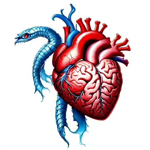 scales, heart, brain vs heart tattoo design idea