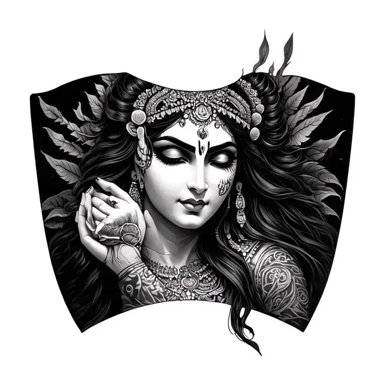 mother goddess kali full chest tattoo tattoo design idea