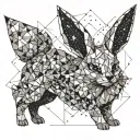 eevee with glitter tattoo design idea