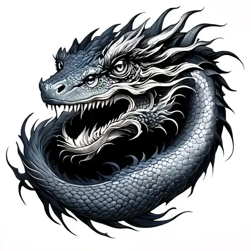 Chinese Water Dragon tattoo design idea
