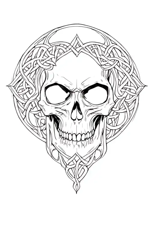 Celtic reaper skull tattoo design idea