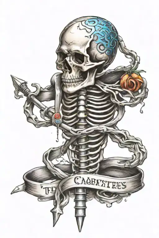 caduceus type 1 diabetes reaper syringe scyth tattoo design idea