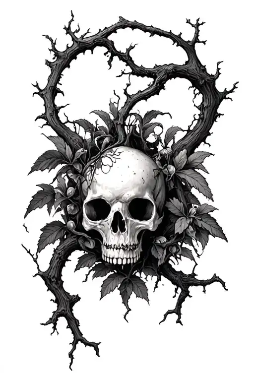 realistic poison tree tattoo design idea