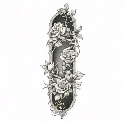 ethereal and fantasy spine tattoo design inspired by fantasy books like throne of glass, court of thornes and roses etc tattoo design idea