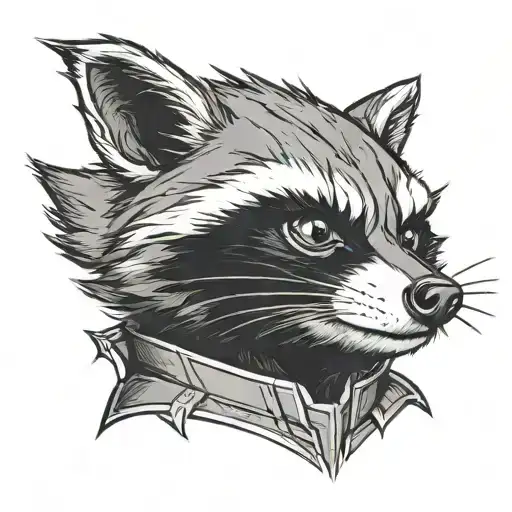 rocket raccoon tattoo design idea