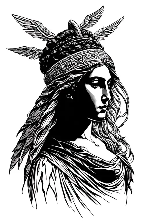 athena greek goddess tattoo design idea