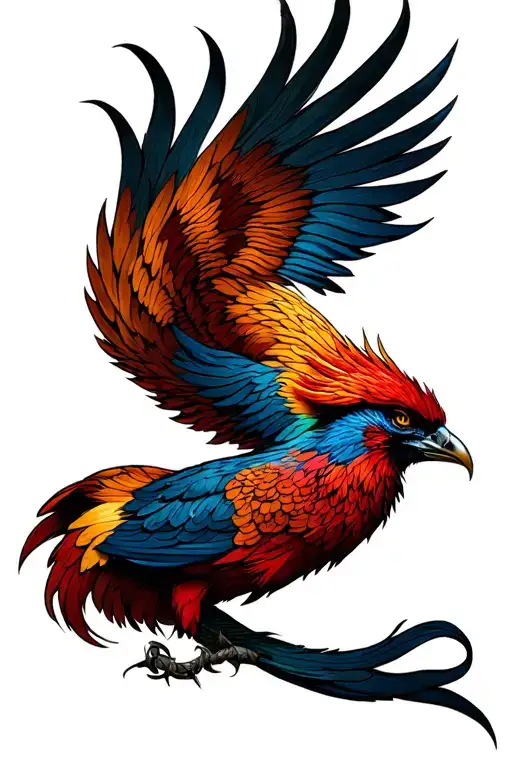 tooled JLE leather E phoenix tattoo design idea