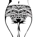 Polynesian buttocks tattoo design idea