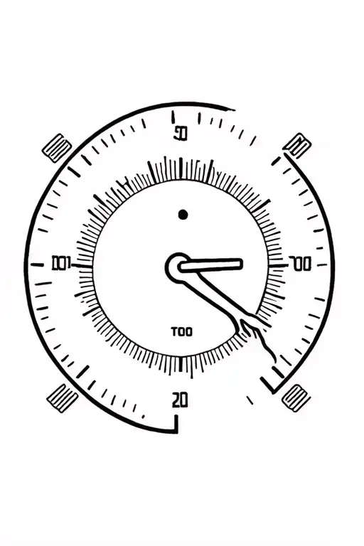 speedometer needle pointing tattoo design idea