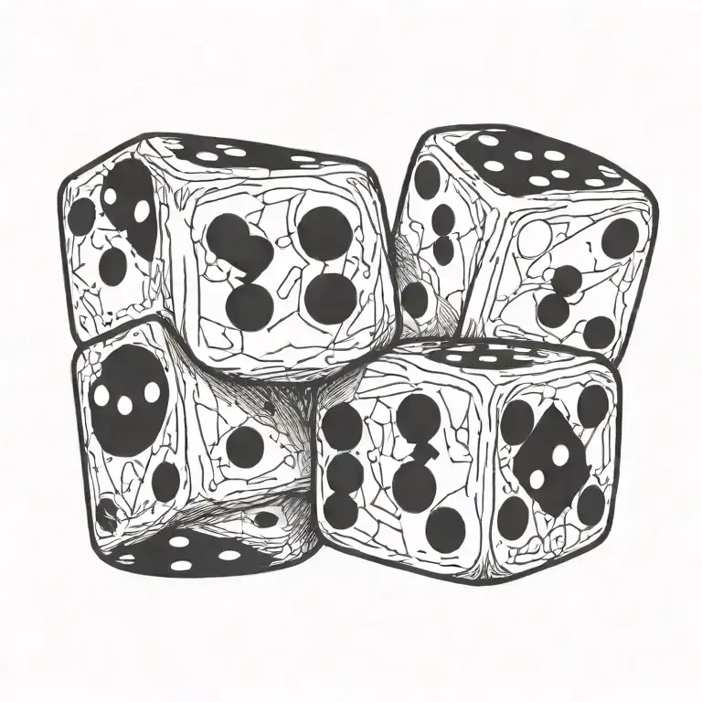 a dice show number 2 tattoo design idea