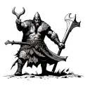 Viking on the battlefield tattoo design idea