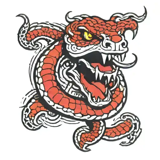 viper snake face tattoo design idea