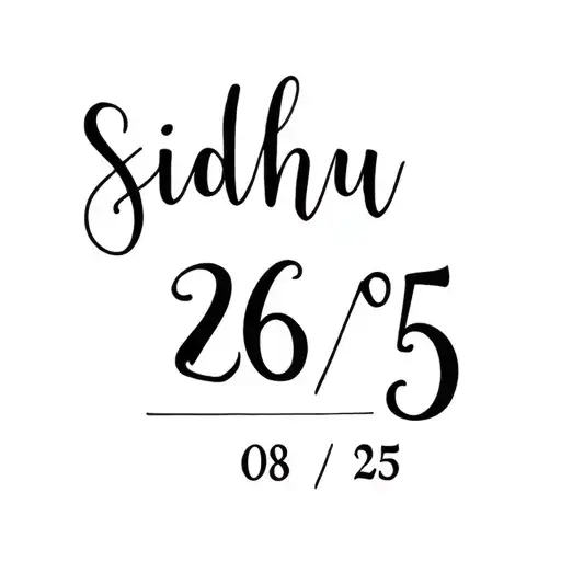sidhu name 26/ 08 /25 wedding date tattoo tattoo design idea