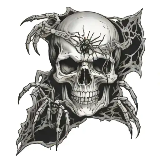 skull,spider tattoo design idea