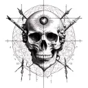marcus aurelius half skull+memento mori+amor fati+tool - lateralus+third eye+Fibonacci sequence tattoo design idea