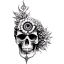 marcus aurelius half skull+memento mori+amor fati+tool - lateralus+third eye+Fibonacci sequence tattoo design idea