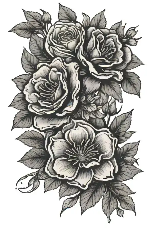 flowers with three Band-Aids holding it together representing tattoo design idea