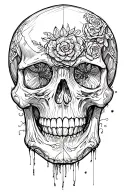 skull soft shading tattoo design idea