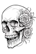 skull soft shading tattoo design idea