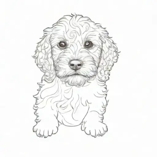 a Cockapoo puppy paw print tattoo design idea
