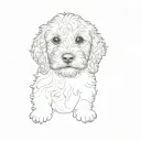 a Cockapoo puppy paw print tattoo design idea